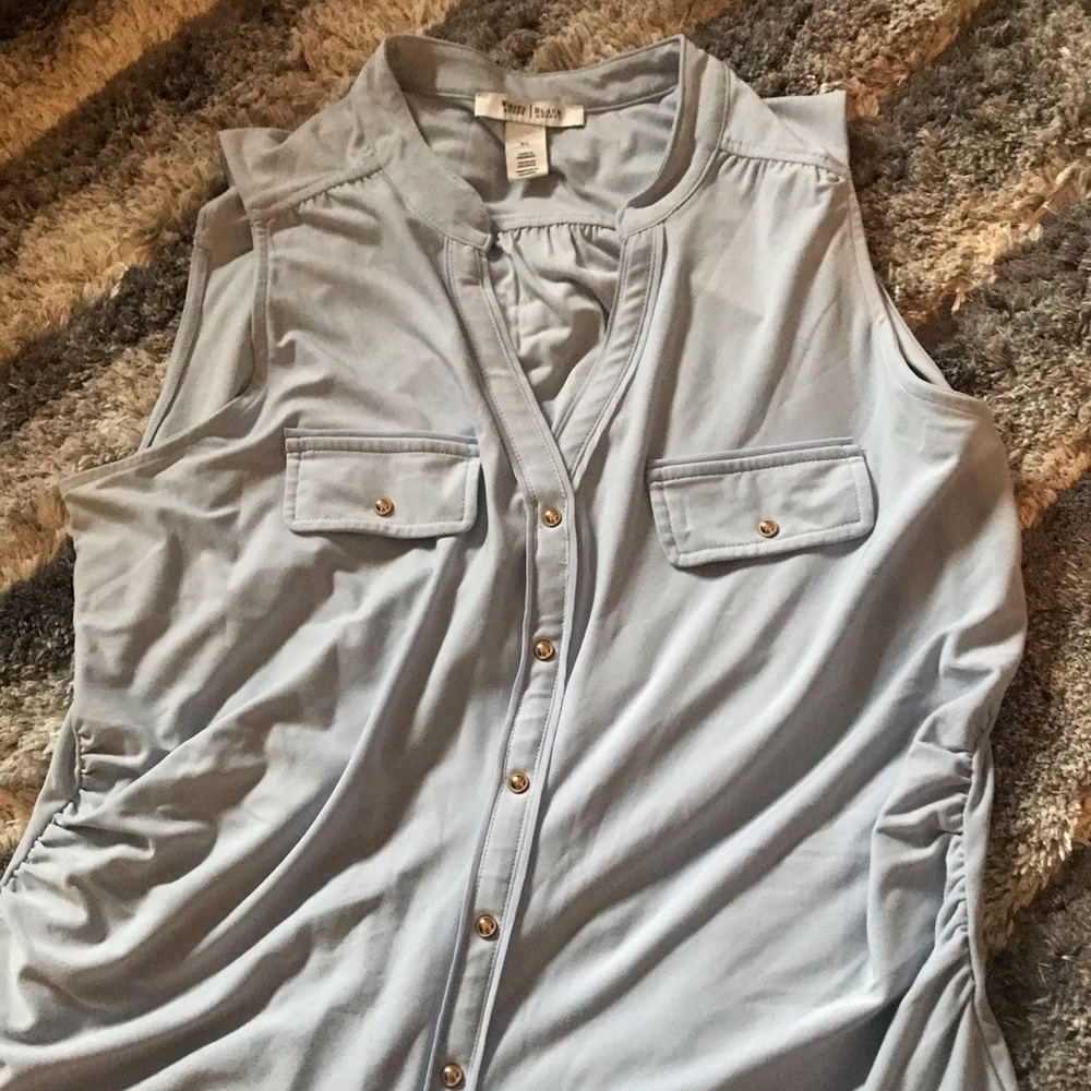 Light blue top